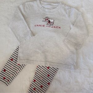 Janie and Jack X Peanuts Valentine Baby Girls Heart Leggings Outfit